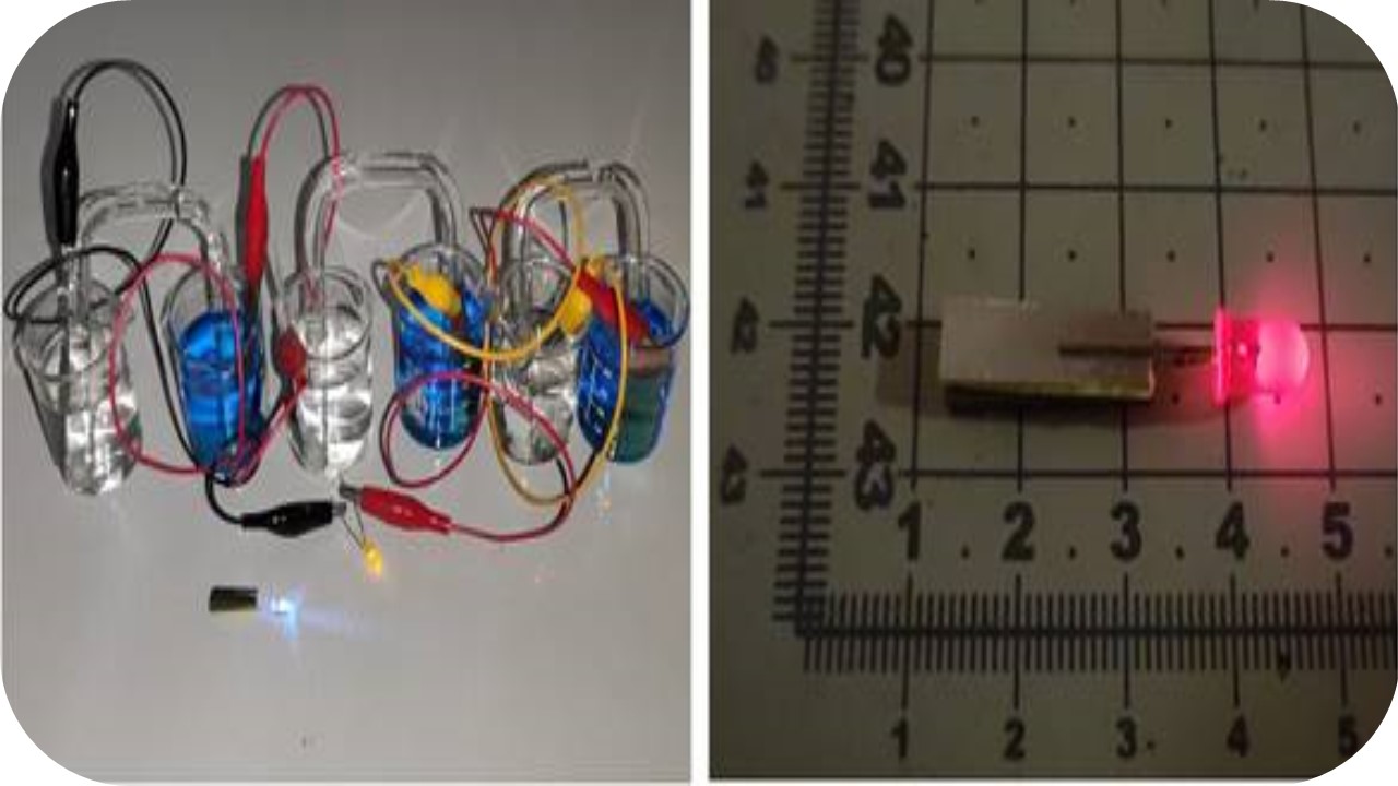 Lighting up a LED using a homemade small-scale battery
