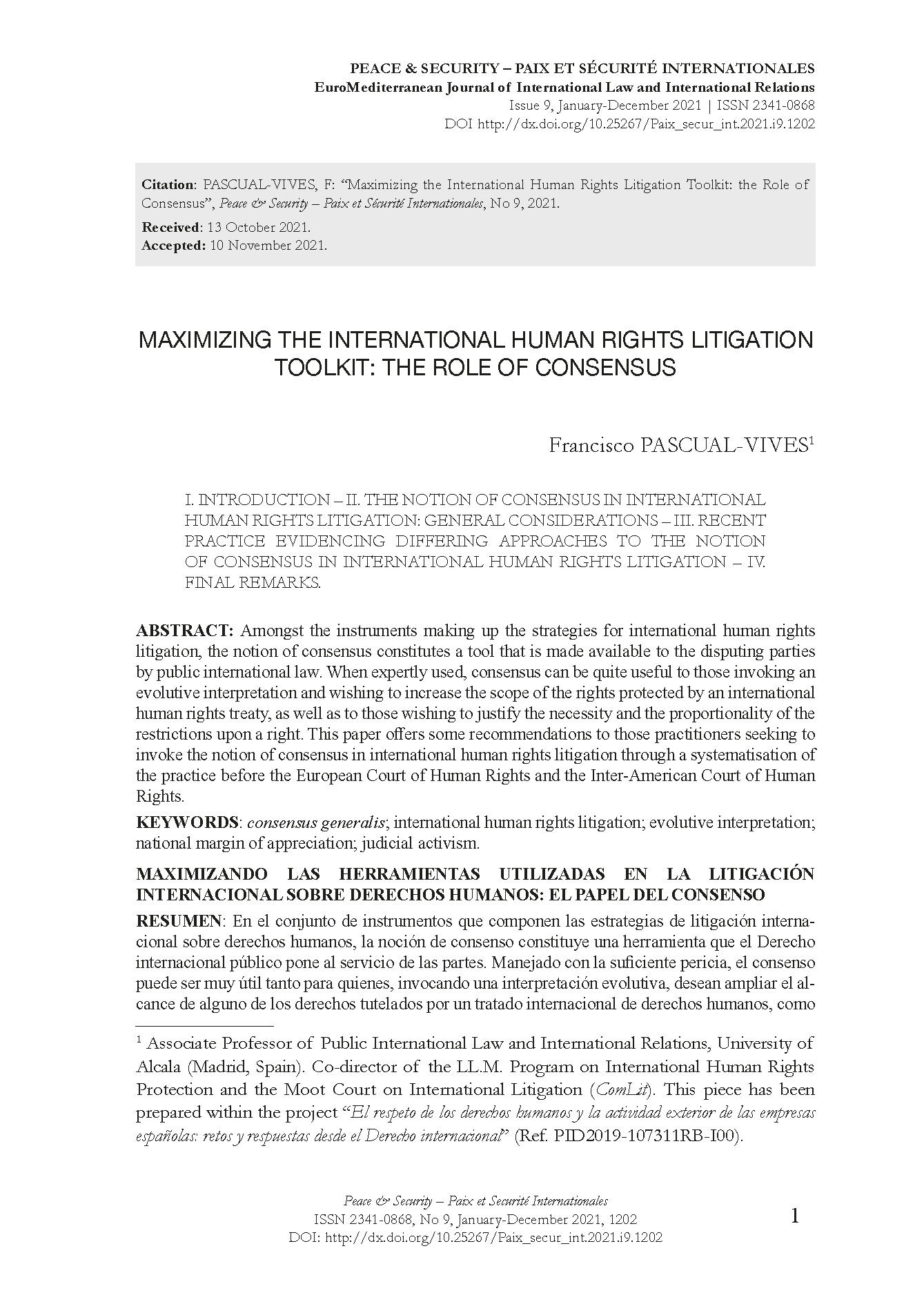 Maximizing the International Human Rights Litigation Toolkit: the Role of Consensus